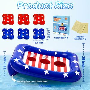 New Arrival Inflatable Pool Cornhole Game American Flag Floating Water Toy for Kids Adults Summer Outdoor Party Family Fun - Product Image 3