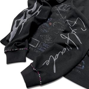 <b>Men's</b> Black Thermal Oversized Long Sleeve Knit Sweatshirt High Quality Cotton Character Pattern Print Crew Neck <b>Pullover</b> <b>for</b> <b>Men</b> - Product Image 5