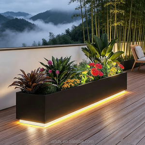 Jardinière publique H25 de luxe personnalisée en acier inoxydable moderne avec éclairage LED pour rues commerciales, centres commerciaux et hôtels - Product Image 6