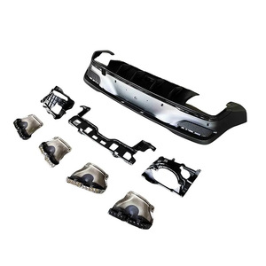 Difusor trasero estilo GLE63 con puntas negras plateadas para BENZ X167 GLE <span class=keywords><strong>AMG</strong></span> 2019-2022 - Product Image 1