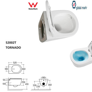 Inodoro inteligente de China con asiento suave, shattaf, consola para inodoro, inodoro para escuela, inodoro suspendido sin borde Tornado - Product Image 6
