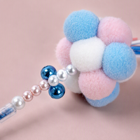 Baguette de chaton magique avec manche en acrylique pailleté, pompon en peluche et clochette, jouet pour chat avec ruban coloré, 4 couleurs