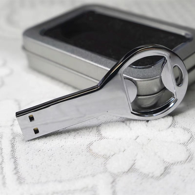 Stainless Steel Bottle Opener USB Flash Drive 4GB 8GB 16GB 32GB 64GB 128GB 256GB Metal Opener Pen Drive Custom Logo