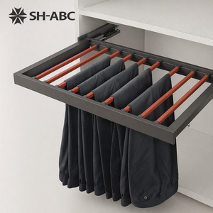 <span class=keywords><strong>Porte</strong></span>-pantalons <span class=keywords><strong>coulissant</strong></span> intégré pour armoire avec rail de glisse silencieux pour placard - Product Image 1