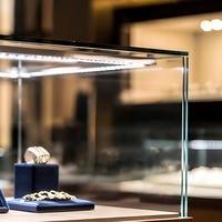 Vitrine de présentation de bijoux en verre trempé LED sur mesure, conçue par des experts, directement de l'usine, pour les boutiques de montres - MOQ 1 pièce