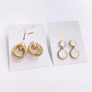 Fashion custom logo paper display card earring packaging jewelry cards hanging card for earring