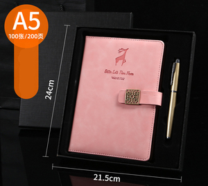 Carnet planificateur personnalisé 400 pages Carnet à spirale personnalisé en vente bouton métallique avec pochette arrière Carnet classeur - Product Image 5