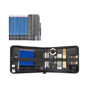 HB Lot <span class=keywords><strong>de</strong></span> 50 fournitures d'art <span class=keywords><strong>pro</strong></span> kit <span class=keywords><strong>de</strong></span> croquis <span class=keywords><strong>carnet</strong></span> <span class=keywords><strong>de</strong></span> croquis 3 couleurs crayon métallique aquarelle graphite coloré pour artistes débutants - Product Image 1