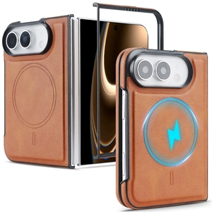 เคสโทรศัพท์ iPhone Duo Fold แบบพับได้ หนัง PU คุณภาพสูง ป้องกันด้านหลังด้วยแม่เหล็ก รองรับการชาร์จไร้สาย - Product Image 1