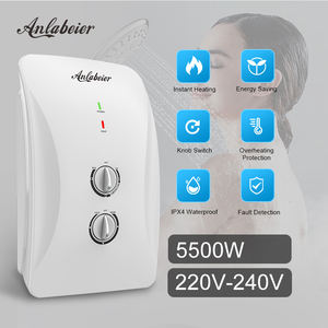 Calentador de Agua Eléctrico con Control Manual por Perilla, 5500W, Calentamiento Instantáneo, Cuerpo de Plástico, Operación Sencilla - Product Image 2