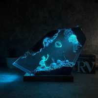 Lampe en résine, veilleuse en résine faite à la main avec port USB, anneau de puissance Gollum, monde fantastique du Seigneur des Ténèbres, veilleuse, cadeau d'Halloween