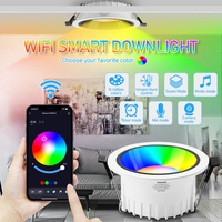 Downlight LED contrôlé par l'application Smart Life, lampe encastrée Tuya BT RGBCW pour l'éclairage de toute la maison