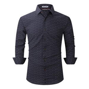 Camisa de Vestir de Manga Larga Ajustada con Botones, Transpirable y Antiarrugas para Hombre, para Trabajo <span class=keywords><strong>Social</strong></span> y Negocios - Product Image 4