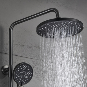 Set Doccia Multifunzionale in Ottone Grigio Canna di Fucile con Soffione <span class=keywords><strong>a</strong></span> Cascata da 8 Pollici e Soffione Portatile ad Alta Pressione per <span class=keywords><strong>Risparmio</strong></span> <span class=keywords><strong>Idrico</strong></span> - Product Image 4