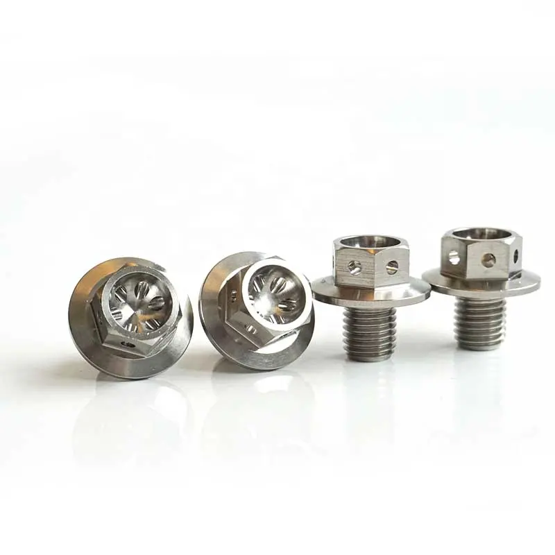 cnc machining factory price Titanium alloy TC4 outer hexagonal flange drilling bolts screws