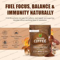 OEM ODM Champignon Café 10 Champignons Mélange puissant Café en grains fraîchement moulu Boisson Favorisant la concentration Vitalité Poudre de café