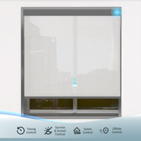 Persianas Inteligentes Motorizadas Eléctricas con Doble Tono, Integradas, Simples, Automáticas, con Control Remoto WiFi de Google, 100% Opacas para Ventanas Francesas