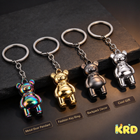 Porte-clés en métal Ours Violent Mignon, Pendentif Figurine Ours en Peluche Créatif et Personnalisé, pour Hommes et Femmes, Anneau de Clés de Voiture, Breloque de Sac Tendance, Cadeau