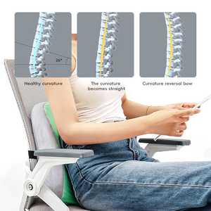 YUE RISE Coussin lombaire ergonomique en mousse à mémoire de forme <span class=keywords><strong>pour</strong></span> soulager les douleurs du bas du <span class=keywords><strong>dos</strong></span>, idéal <span class=keywords><strong>pour</strong></span> chaise de bureau et siège de <span class=keywords><strong>voiture</strong></span> - Product Image 4