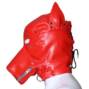 Masque de jeu de rôle SM Sexy Loup en cuir PU avec accessoires métalliques, rose, rouge, noir, étanche, pour adultes, hommes et femmes, pour bal masqué - Product Image 6