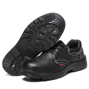 Comfortable Breathable Mid Cut <strong>Work</strong> Safety Shoes Steel Toe Design Anti-Smash Anti-Puncture New Leather for Summer Road <strong>Mate</strong> - Product Image 5