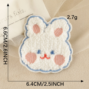 Bán buôn phim hoạt hình động vật thêu thỏ các bản vá lỗi tự dính Nhiệt Báo Chí Chenille các bản vá lỗi - Product Image 6