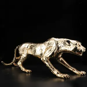 Gold And Silver Animal Statues Home Decoration Tiger Leopard Sculpture Resin Craft