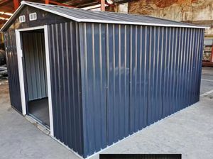 Sala de herramientas de almacenamiento de jardín al aire libre 8*10 pies casa móvil prefabricada garaje gazebos techo de metal de aluminio al aire libre poste cobertizo de Granero - Product Image 3