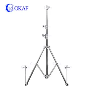 Tripod Stainless Steel, Tiang Teleskopik Ringan untuk Antena Penerangan Kamera CCTV Bisa Ditarik Manual