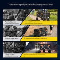 Robot de camping intelligent FollowFit X1 avec suivi IA, chariot de transport électrique pliable à assistance électrique pour l'extérieur