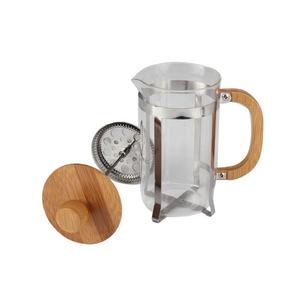 Cafetera Francesa de Vidrio de Borosilicato sin BPA, con Capacidad de 0.6L, Carcasa de Acero Inoxidable, Tapa y Asa de Madera - Product Image 6