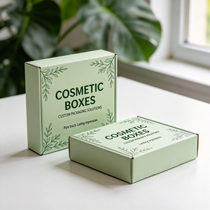 Caja de Cosméticos Verde Menta con Impresión Digital Personalizada, Envío Rápido en 72H, Caja de Suscripción de Cartón Impermeable - Product Image 3