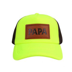 High Quality 6-Panel 112 Cap Style Structured Mesh Retro Portable Trucker <b>Hat</b> with Leather Patch Logo - Product Image 6