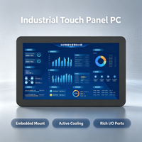 PC Panel Sentuh Industri Tahan Air IP65 15,6" Dengan Beberapa Port RS232 HDMI VGA untuk Lingkungan Keras Otomasi Pabrik HMI