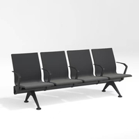 Vente en gros de chaise d'aéroport chaise d'attente d'aéroport de banque d'hôpital de salle d'attente banc en métal de réception de 3-5 places