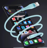 Câble de charge USB Type-C PD en silicone liquide souple 6A avec connecteur PVC, conducteur en cuivre pur, 1m, pour iPhone