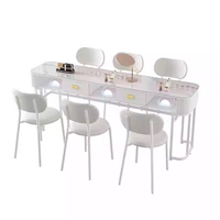 Table de Manucure en Verre Trempé Luxe Léger, Vente Directe Usine, Mobilier de Salon Économique avec Fonction de Rangement pour Salon de Manucure