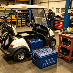Batterie de chariot de golf sur mesure professionnelle 48V 105Ah LiFePO4, pack de batteries personnalisé en gros pour chariot de transport événementiel - Product Image 1