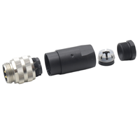 Conector Circular Industrial Impermeable DIN IP67 de 7/8, 4 Pines, 300V, 10A, Macho y Hembra, con Carcasa de PC