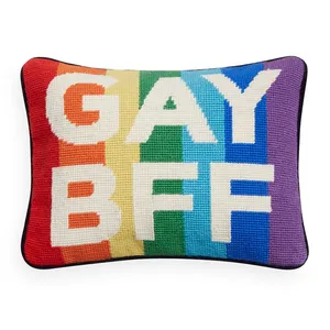 Almohada de punto de costura personalizada Gay, BFF