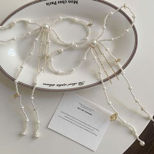 ปิ่นปักผมไข่มุกสีขาวสำหรับงานแต่งงานของเด็กผู้หญิงกิ๊บติดผมไข่มุกพู่<span class=keywords><strong>ยาว</strong></span>สำหรับตกแต่งผมรูปตัวยู - Product Image 4