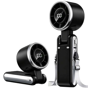 <b>Mini</b> Foldable Handheld High Portable <b>Fan</b> With Led Digital Display 5-Level Adjustable Speed <b>Usb</b>-C Rechargeable - Product Image 1