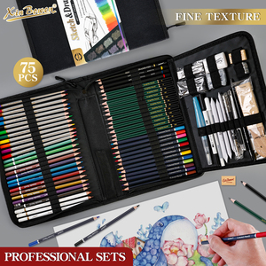 Xin Bowen Chuyên Nghiệp 75 cái/bộ Dầu Dựa Màu Bút Chì Tùy Chỉnh Bằng Gỗ Phác Thảo Bút Chì Với Túi Cho Người Mới Bắt Đầu - Product Image 4