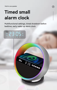 Đa chức năng âm nhạc loa báo động đài phát thanh và tiếng ồn Trắng <span class=keywords><strong>LED</strong></span> bảng Bàn Đèn bàn ánh sáng với sạc không dây - Product Image 6