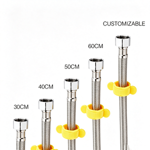 Manguera Flexible Corrugada de Acero Inoxidable 304 de Alta Calidad y Durabilidad, de Doble Cabezal, para Uso en Baños, Diámetro Interior de 1/2 y 3/4, Presión Máxima de 250 psi - Product Image 2