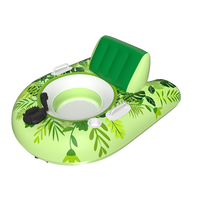 Bouée gonflable motorisée à thème floral vert avec anneau de natation pour adultes, en PVC écologique, capacité 100-500 kg