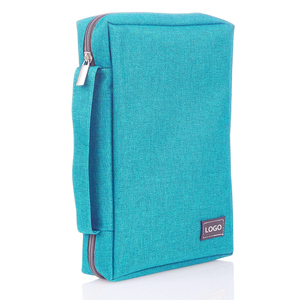 Étui de transport pour Bible imperméable à fermeture éclair pour femmes et filles, fabriqué sur mesure à Shenzhen, couleur vert sarcelle uni, housse de livre, sac d'église - Product Image 1
