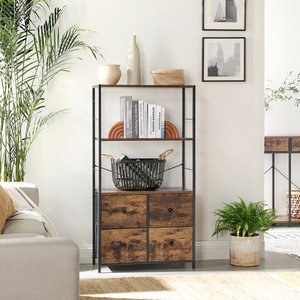 Modernes Luxus-Buchregal aus Holz mit Leiter Aluminium Schrank wandmontierter Organisator Bibliothek Regal Bücherregale mit Ablage Schublade - Product Image 1