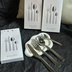 Ensemble <span class=keywords><strong>de</strong></span> couverts modernes minimalistes en acier inoxydable, épais et durables, poli miroir, couteau, <span class=keywords><strong>fourchette</strong></span>, cuillère, pour <span class=keywords><strong>la</strong></span> maison et les restaurants - Product Image 2