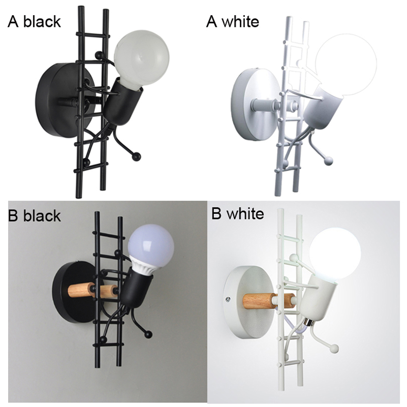 2021 loft industrial modern bedroom bedside restaurant Corridor Hotel E27 Black Mini unique wall lamp
